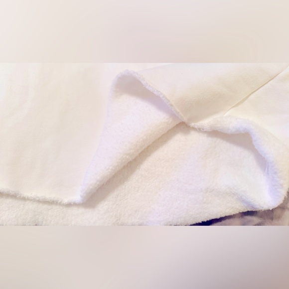 MADHAPPY Solid White Oversized Crewneck Sweatshirt w Raw Hem 100% COTTON Unisex - Picture 3 of 15